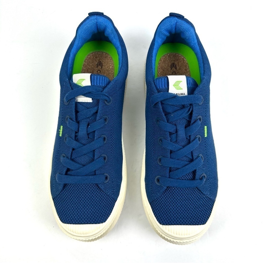 Cariuma Ibi Shoes 10 Womens Blue Bamboo Lace Up Knit Sneaker Mens 8.5